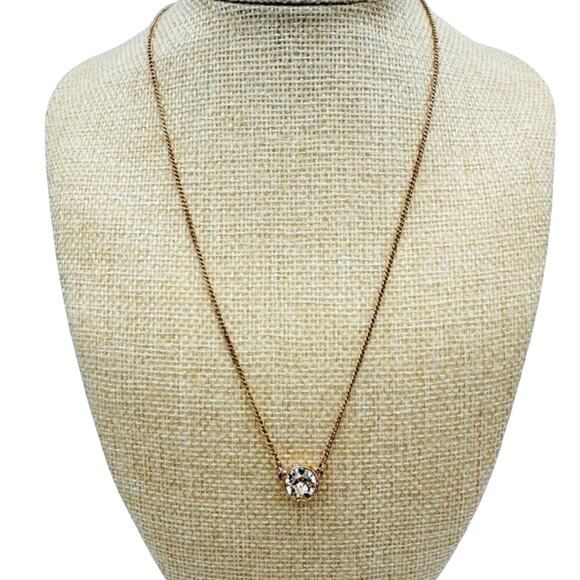 Authentic Gold Tone Givenchy Pink Sparkle 16 inch Necklace - Picture 1 of 4